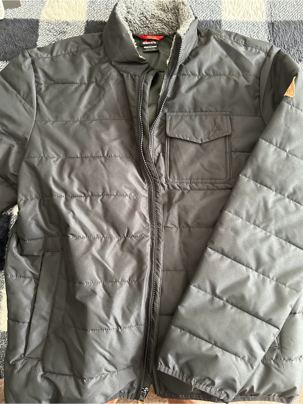 Gerry Men’s Quilted Puffer Jacket - Charcoal Gray